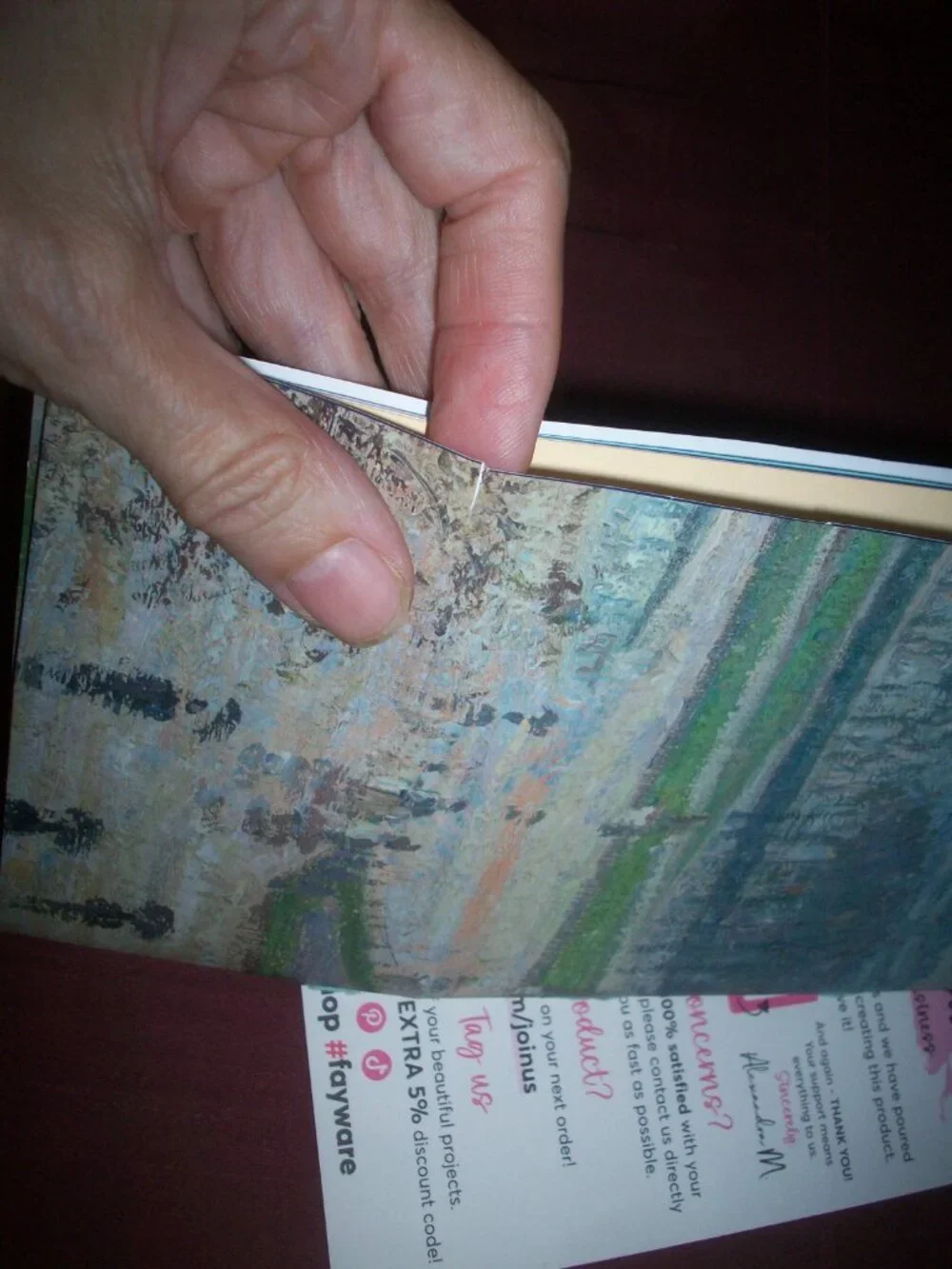 Fayware Vintage Ephemera journaling Book only Forest w/ Church in Background